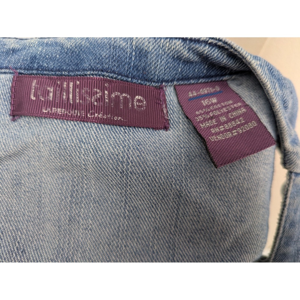 Taillissime La Redoute Denim Midi Dress 16W Y2K Sleeveless Tie Back Pockets Boho - Picture 9 of 13